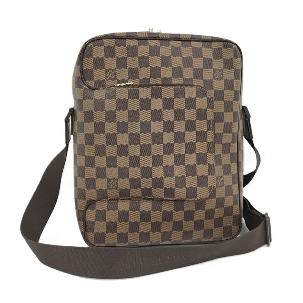 Louis Vuitton Olaf Shoulder Bag Damier Leather Ebene Brown